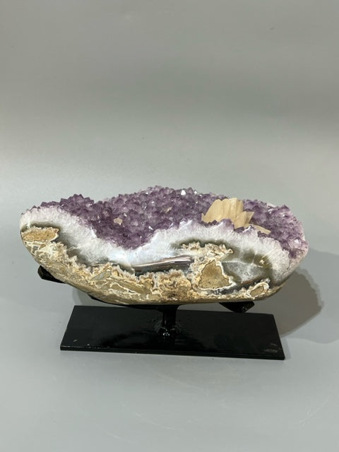 Amethyst Geode with Calcite Inclusion