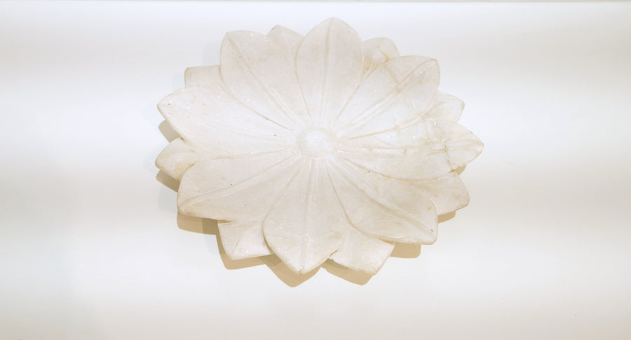 CARVED WHITE MARBLE BOWLS