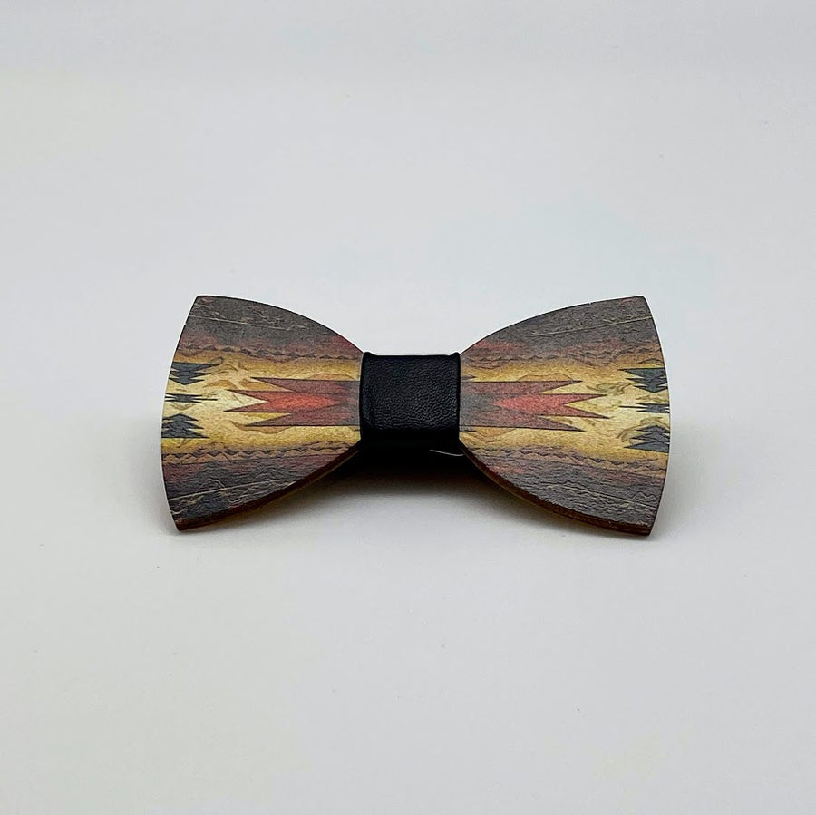 WOODEN TRIBAL BOW TIE