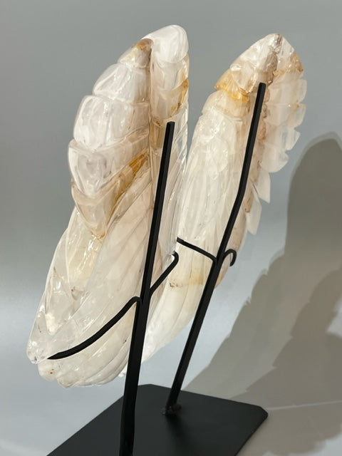 Quartz Angel wings with Custom Stand