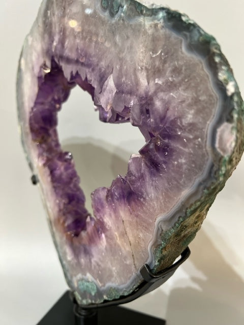 Rotating Amethyst Geode on Stand