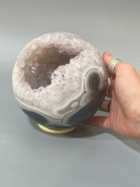 Polished Amethyst Geode Sphere