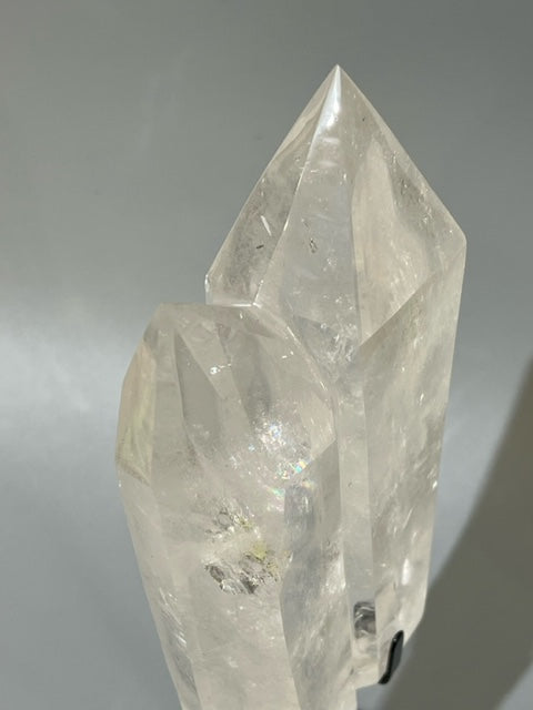 Twin Quartz Points on Rotating Stand