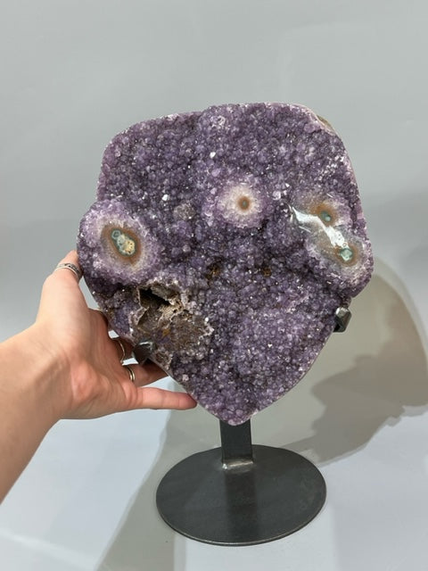 Amethyst Geode with Custom Iron Stand