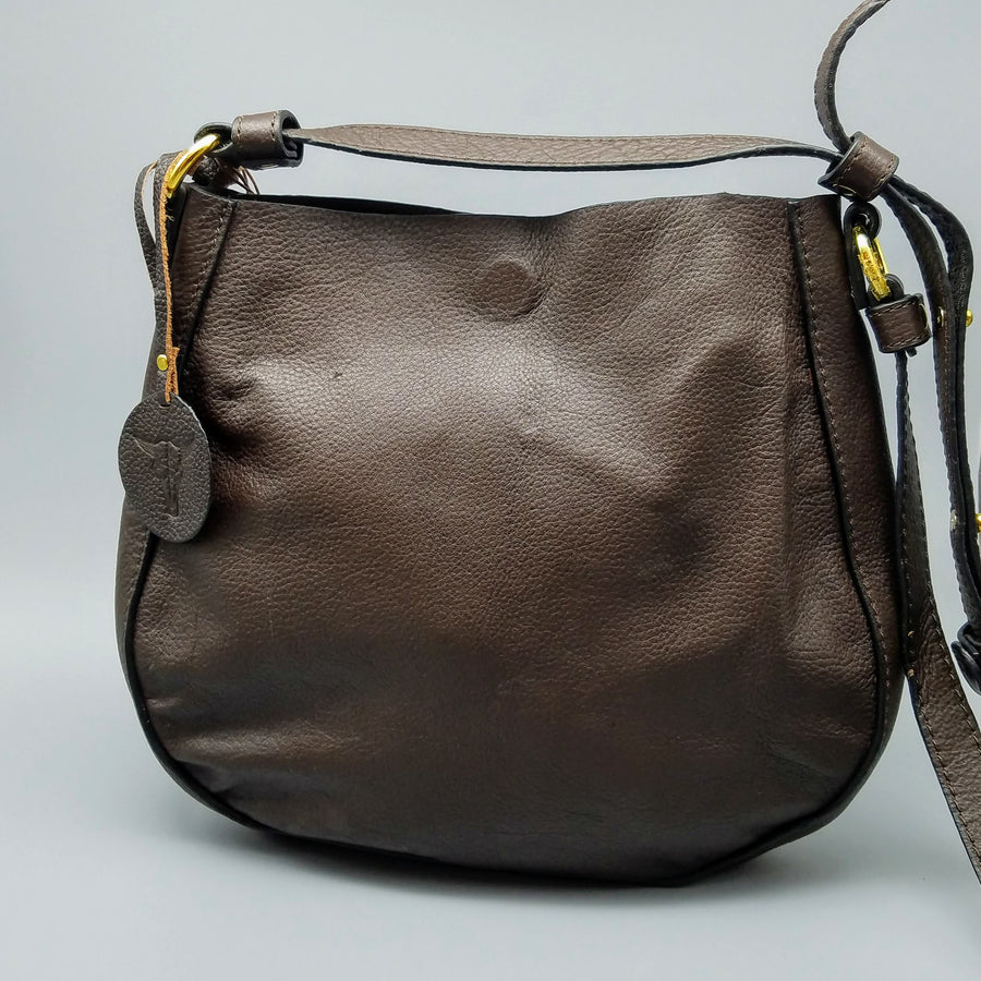 OVAL CROSS BODY LEATHER BAG