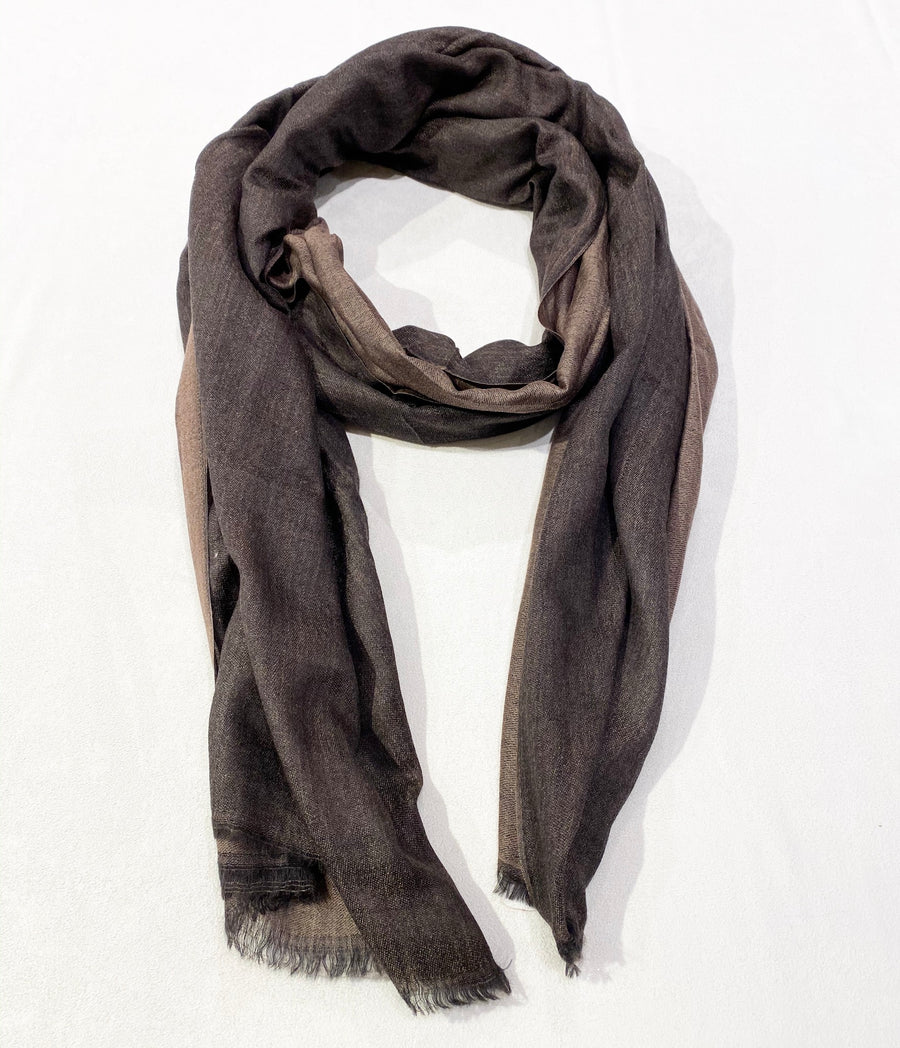 TWO-COLOR WOVEN CASHMERE SCARF