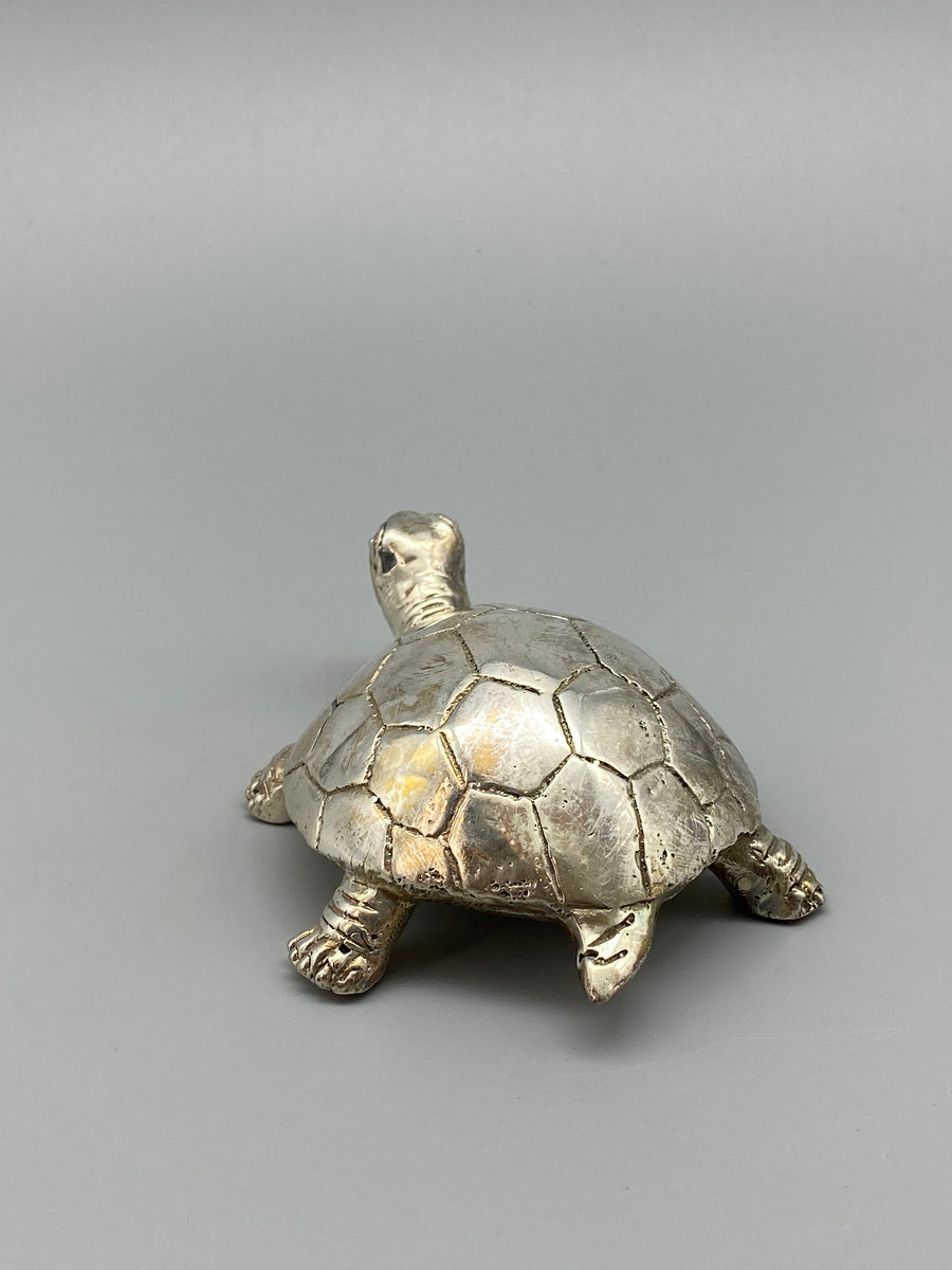 SILVER TURTLE SCULPTURE