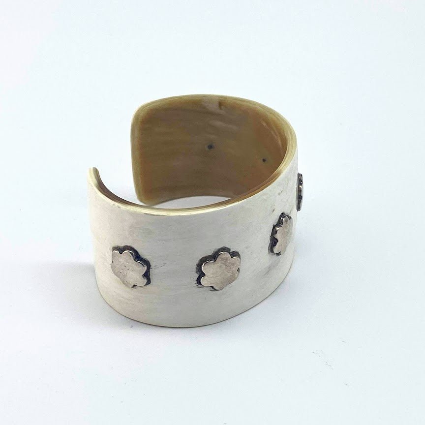HORN CUFF WITH SILVER STUDS