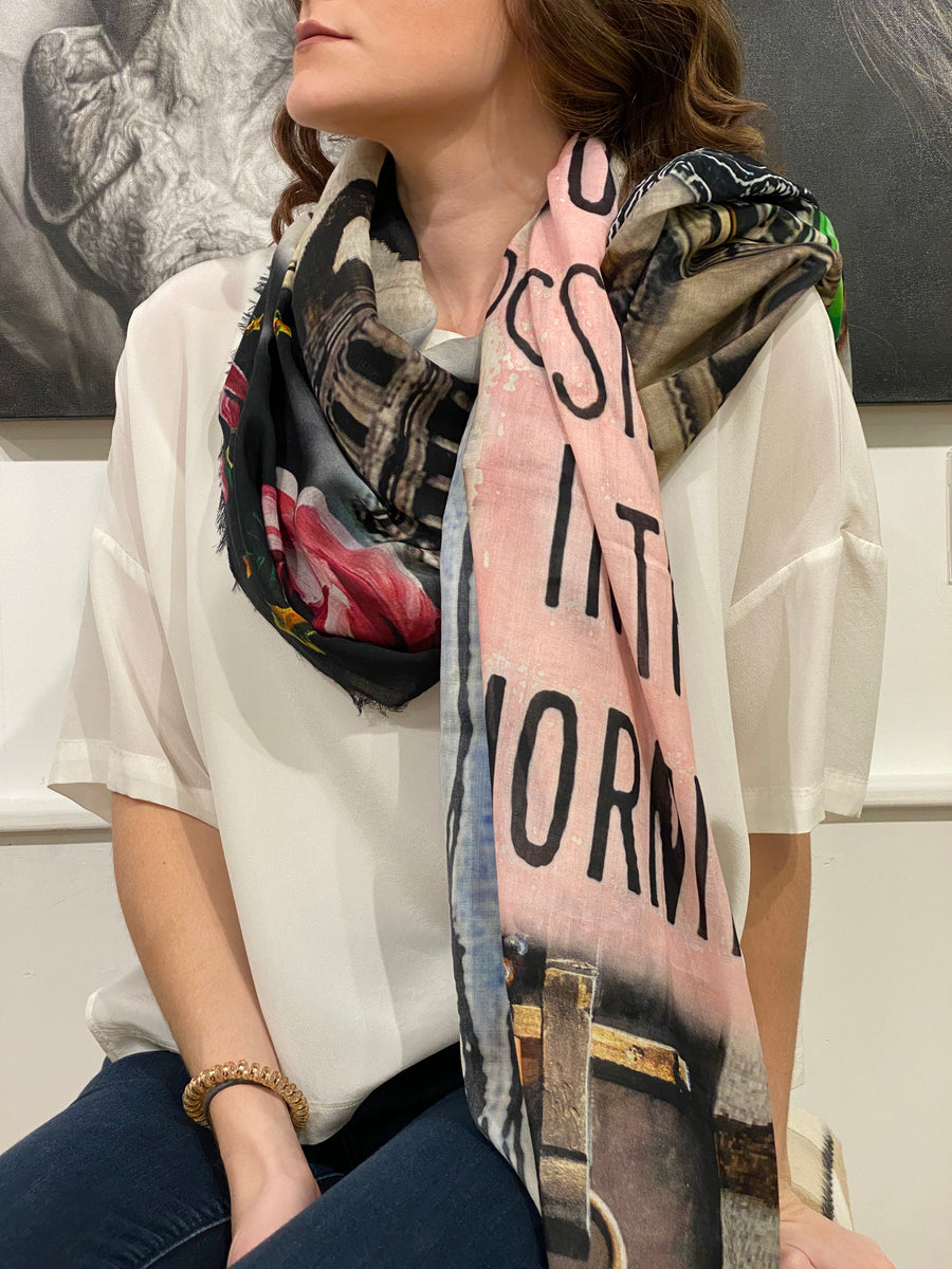 PRINTED WOOL SCARF