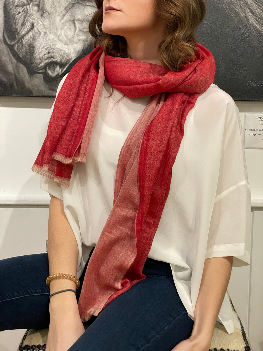 TWO-COLOR WOVEN CASHMERE SCARF